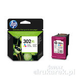 HP302XL Wysokowydajny Tusz Kolorowy do HP OfficeJet 3830 DeskJet 1110 HP F6U67A