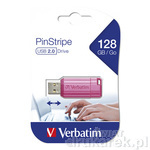 128GB Verbatim Pendrive PinStripe USB Drive 2.0 Rowy