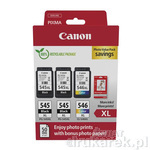 Canon Zestaw 2x PG545XL Czarny 1x CL546XL Kolor Do PIXMA + 1x Papier GP501