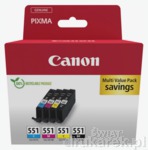Canon Zestaw Tuszy CLI-551 Czarny Cyan Magenta ��ty [CLI551CMYK]
