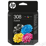 HP308 Oryginalny Zestaw Tuszy Do Envy [6L6S6UE] Czarny + Kolor