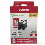 Canon PG585XL CL586XL Oryginalny Zestaw Tuszy Czarny i Kolor + Papier GP501